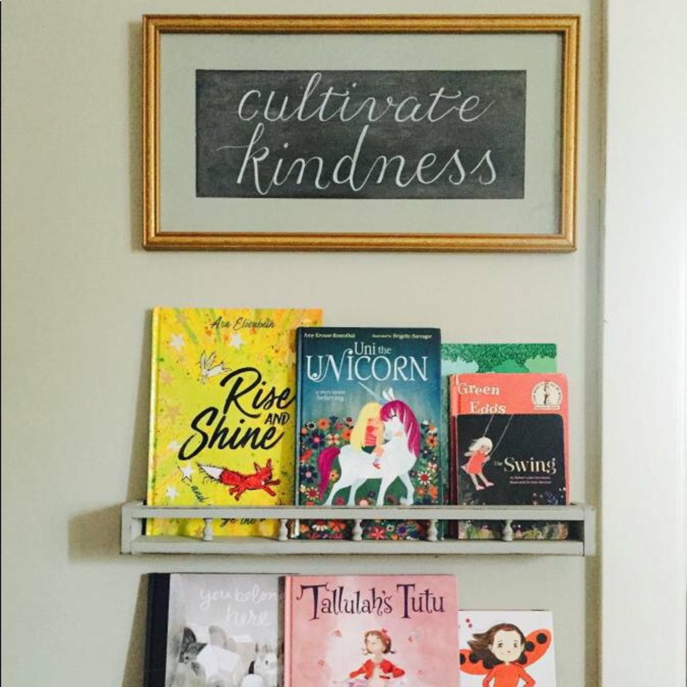 Cultivate Kindness large wall decor art sign gold frame chalkboard glass - Picture 2 of 5